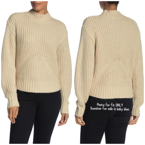 NWT Splendid Blue Mock Neck Dolman Sweater Large - Picture 8 of 8